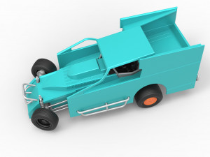 Northeast Outlaw Dirt Modified stock car while turning Scale 1 to 25 Model do druku 3D