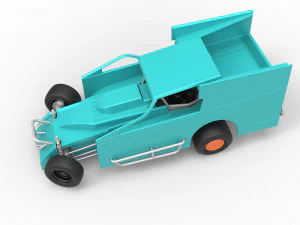 Northeast Outlaw Dirt Modified stock car while turning Scale 1 to 25 3D Print Model