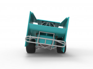 Northeast Outlaw Dirt Modified stock car while turning Scale 1 to 25 Model do druku 3D