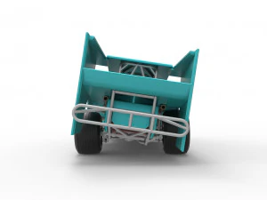 Northeast Outlaw Dirt Modified stock car while turning Scale 1 to 25 3D Print Model