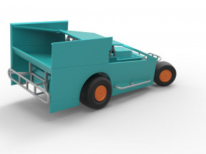 Northeast Outlaw Dirt Modified stock car while turning Scale 1 to 25 Model do druku 3D