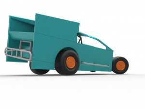 Northeast Outlaw Dirt Modified stock car while turning Scale 1 to 25 Model do druku 3D