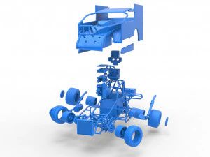 Northeast Outlaw Dirt Modified stock car while turning Scale 1 to 25 3D Print Model