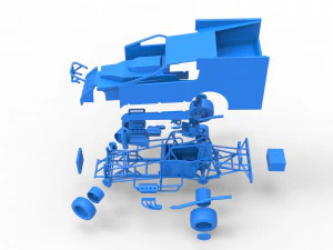 Northeast Outlaw Dirt Modified stock car while turning Scale 1 to 25 3D Print Model