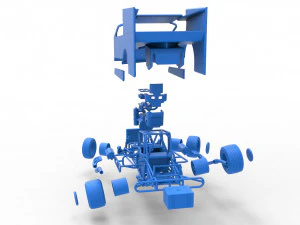 Northeast Outlaw Dirt Modified stock car while turning Scale 1 to 25 3D Print Model