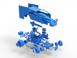 Northeast Outlaw Dirt Modified stock car while turning Scale 1 to 25 3D Print Model
