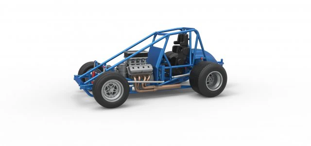 Sprint car Base Scale 1 to 25 3D Print Model .c4d .max .obj .3ds .fbx .stl .blend 