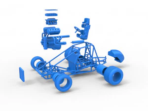 Sprint car Base Scale 1 to 25 3D Print Model