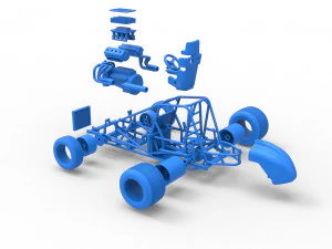 Sprint car Base Scale 1 to 25 3D Print Model
