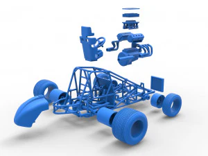 Sprint car Base Scale 1 to 25 3D Print Model