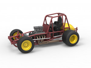 Vintage Sprint car Base Scale 1 to 25 3D Print Model
