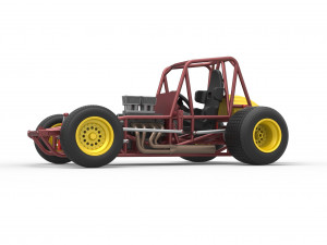 Vintage Sprint car Base Scale 1 to 25 3D 打印模型