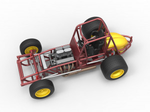 Vintage Sprint car Base Scale 1 to 25 3D 打印模型