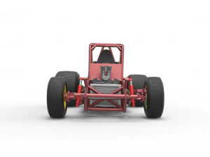 Vintage Sprint car Base Scale 1 to 25 3D Print Model