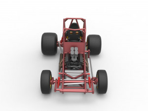 Vintage Sprint car Base Scale 1 to 25 3D 打印模型