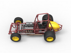 Vintage Sprint car Base Scale 1 to 25 3D 打印模型