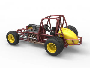 Vintage Sprint car Base Scale 1 to 25 3D Print Model