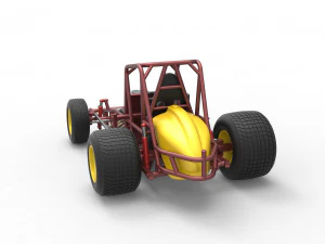 Vintage Sprint car Base Scale 1 to 25 3D Print Model