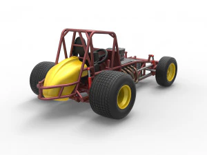 Vintage Sprint car Base Scale 1 to 25 3D Print Model