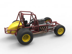 Vintage Sprint car Base Scale 1 to 25 3D Print Model