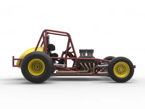 Vintage Sprint car Base Scale 1 to 25 3D Print Model