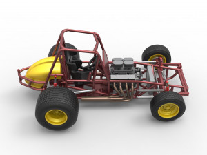 Vintage Sprint car Base Scale 1 to 25 3D 打印模型