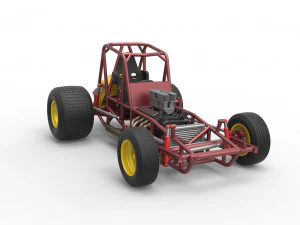 Vintage Sprint car Base Scale 1 to 25 3D Print Model