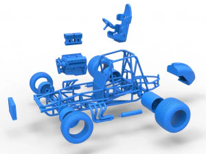 Vintage Sprint car Base Scale 1 to 25 3D Print Model