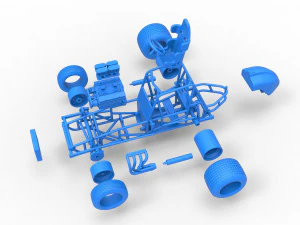Vintage Sprint car Base Scale 1 to 25 3D Print Model