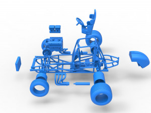 Vintage Sprint car Base Scale 1 to 25 3D 打印模型