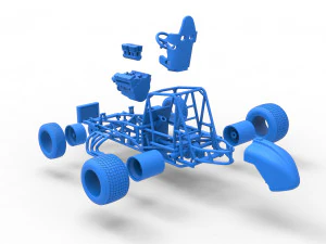 Vintage Sprint car Base Scale 1 to 25 3D Print Model