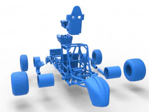 Vintage Sprint car Base Scale 1 to 25 3D Print Model