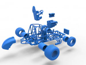 Vintage Sprint car Base Scale 1 to 25 3D Print Model
