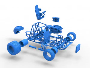 Vintage Sprint car Base Scale 1 to 25 3D Print Model