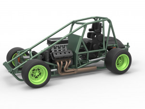 Pavement Sprint car Base Scale 1 to 25 3D Print Model