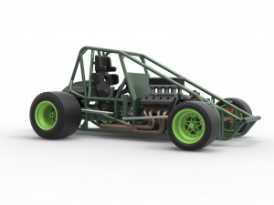 Pavement Sprint car Base Scale 1 to 25 Modello di stampa 3D