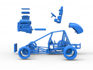 Pavement Sprint car Base Scale 1 to 25 Modello di stampa 3D