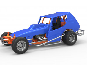 Vintage Northeast Dirt Modified stock car Scale 1 to 25 3D Print Model