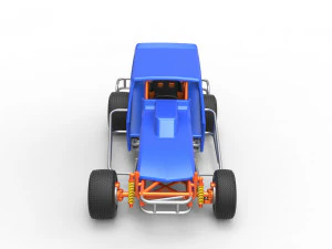 Vintage Northeast Dirt Modified stock car Scale 1 to 25 3D Print Model