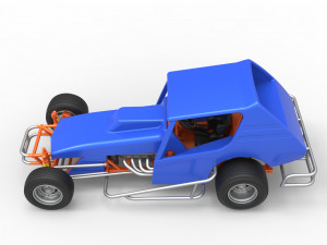 Vintage Northeast Dirt Modified stock car Scale 1 to 25 3Dプリントモデル