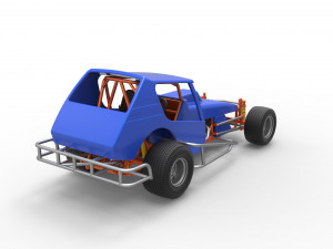 Vintage Northeast Dirt Modified stock car Scale 1 to 25 3Dプリントモデル