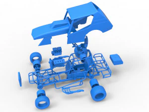 Vintage Northeast Dirt Modified stock car Scale 1 to 25 3D Print Model