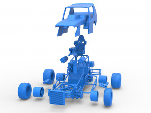 Vintage Northeast Dirt Modified stock car Scale 1 to 25 3Dプリントモデル