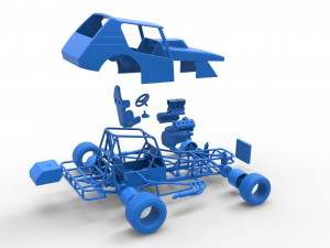 Vintage Northeast Dirt Modified stock car Scale 1 to 25 3Dプリントモデル