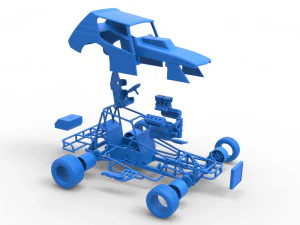 Vintage Northeast Dirt Modified stock car Scale 1 to 25 3D Print Model