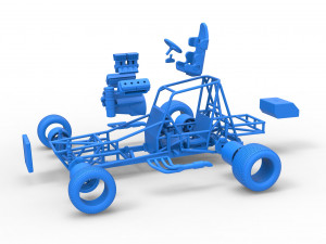 Vintage Northeast Dirt Modified stock car Base Scale 1 to 25 3Dプリントモデル