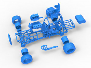 Vintage Northeast Dirt Modified stock car Base Scale 1 to 25 3Dプリントモデル