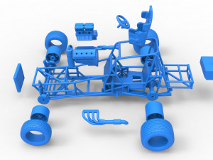 Vintage Northeast Dirt Modified stock car Base Scale 1 to 25 3Dプリントモデル