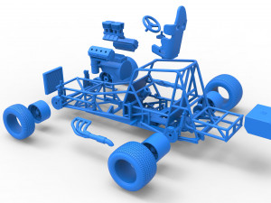 Vintage Northeast Dirt Modified stock car Base Scale 1 to 25 3Dプリントモデル