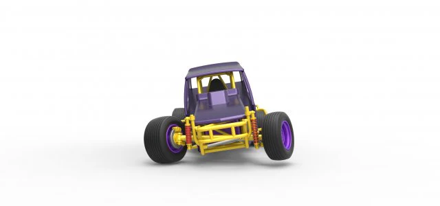 Vintage Northeast Dirt Modified stock car while turning Scale 1 to 25 3D Print Model .c4d .max .obj .3ds .fbx .stl .blend